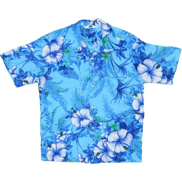 Vintage Reef Orchid Floral Flower All Over Print Tropical Hawaiian Aloha Shirt - Picture 1 of 3